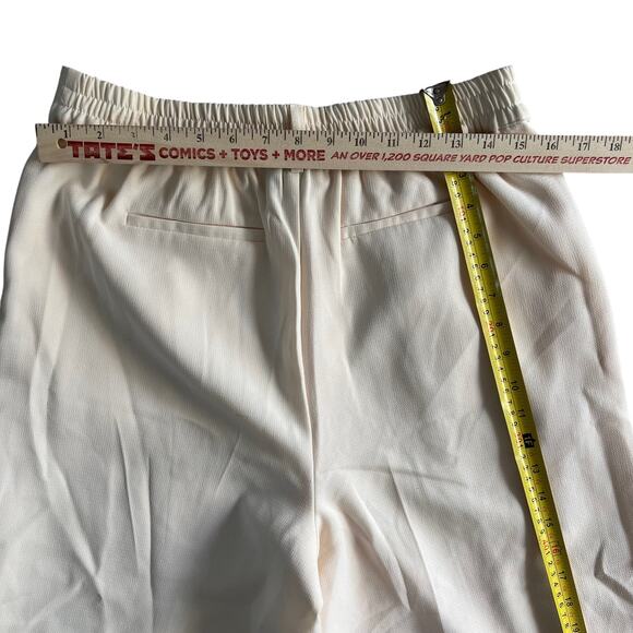Christian Lacroix Women’s Cream Wide Leg Pants Size M Elastic Waist Lined - Picture 3 of 12